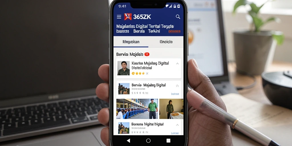 Screenshot antarmuka aplikasi 365ZK yang menampilkan berita terkini.