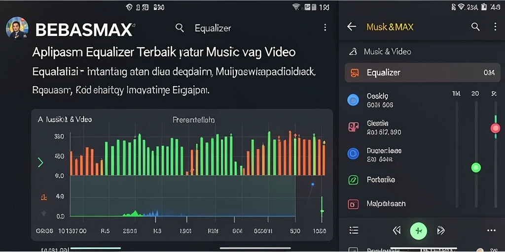 Antarmuka BEBASMAX menunjukkan kontrol Equalizer yang lengkap.