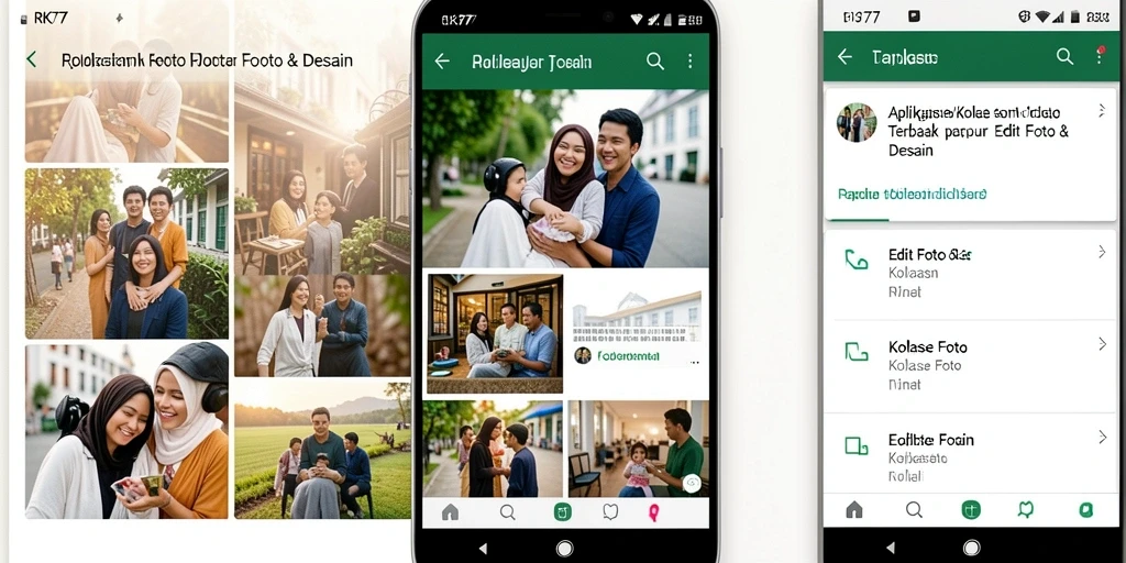 Antarmuka RK77 yang ramah pengguna untuk membuat kolase foto.