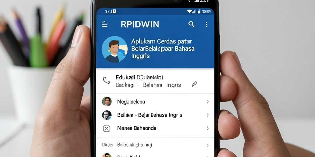 Antarmuka aplikasi RPIDWIN yang intuitif untuk Belajar Bahasa Inggris.