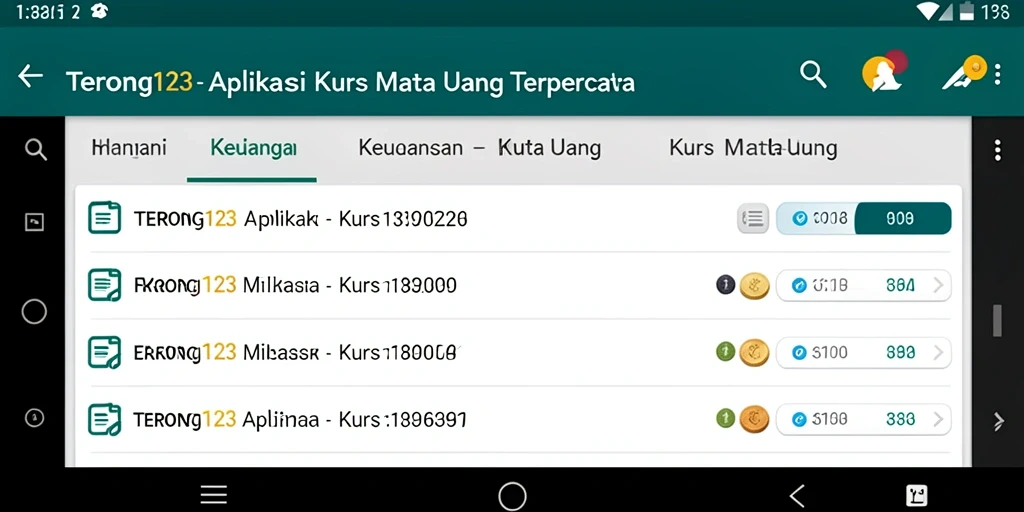 Antarmuka aplikasi TERONG123 yang user-friendly untuk Kurs Mata Uang.