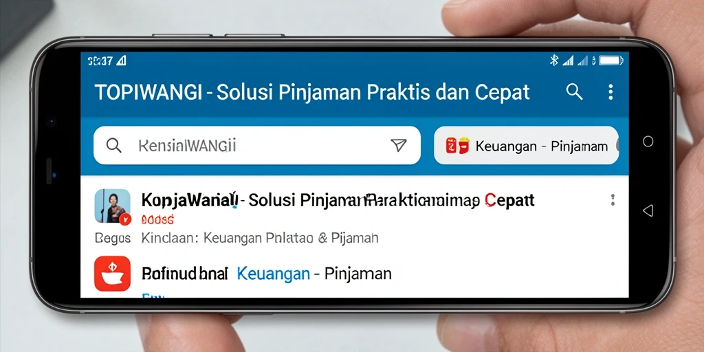 Tampilan antarmuka aplikasi TOPIWANGI yang intuitif.